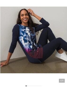 NWT Chico's Zenergy Terry Mixed Print Tunic Medium